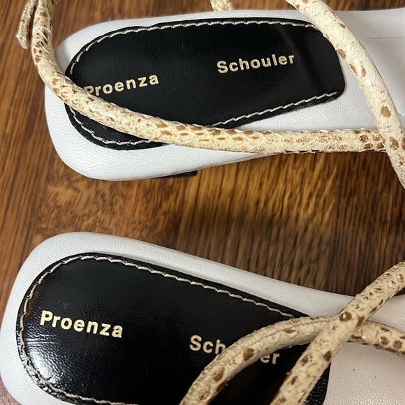 Proenza Schouler Python-Embossed Strappy Slingback Sandals Size 36.5 - Picture 3 of 9